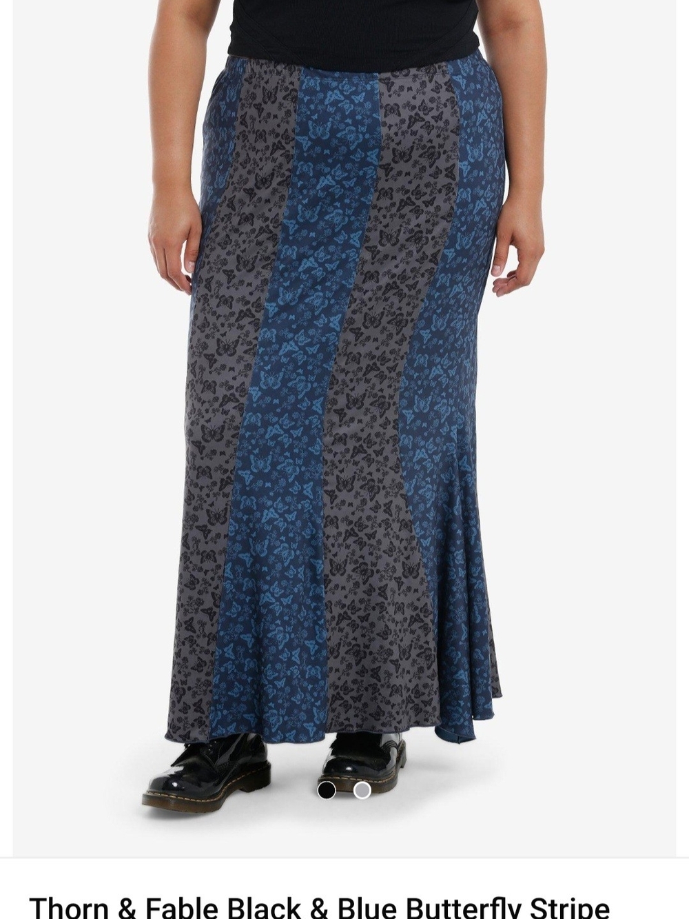 Thorn & Fable Black and Blue Maxi Skirt